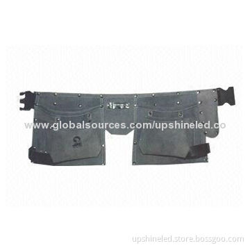 10-pocket Nail and Tool Bag, Made of Split Suede, Riveted for More Strength, Colors/Designs Accepted
